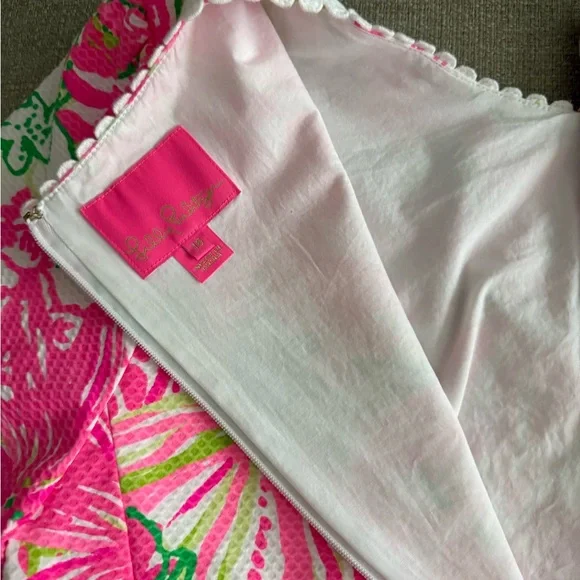 Lilly Pulitzer Pink and Green Shift Floral Dress - Picture 3 of 4